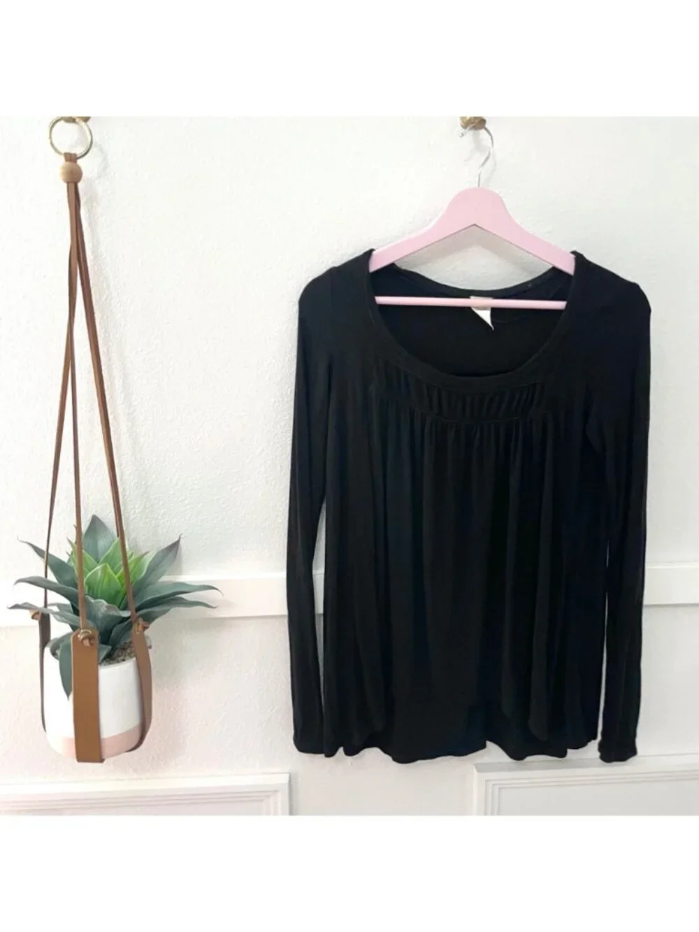 We the Free x Free People Love Valley Top Black Long Sleeve Size XS